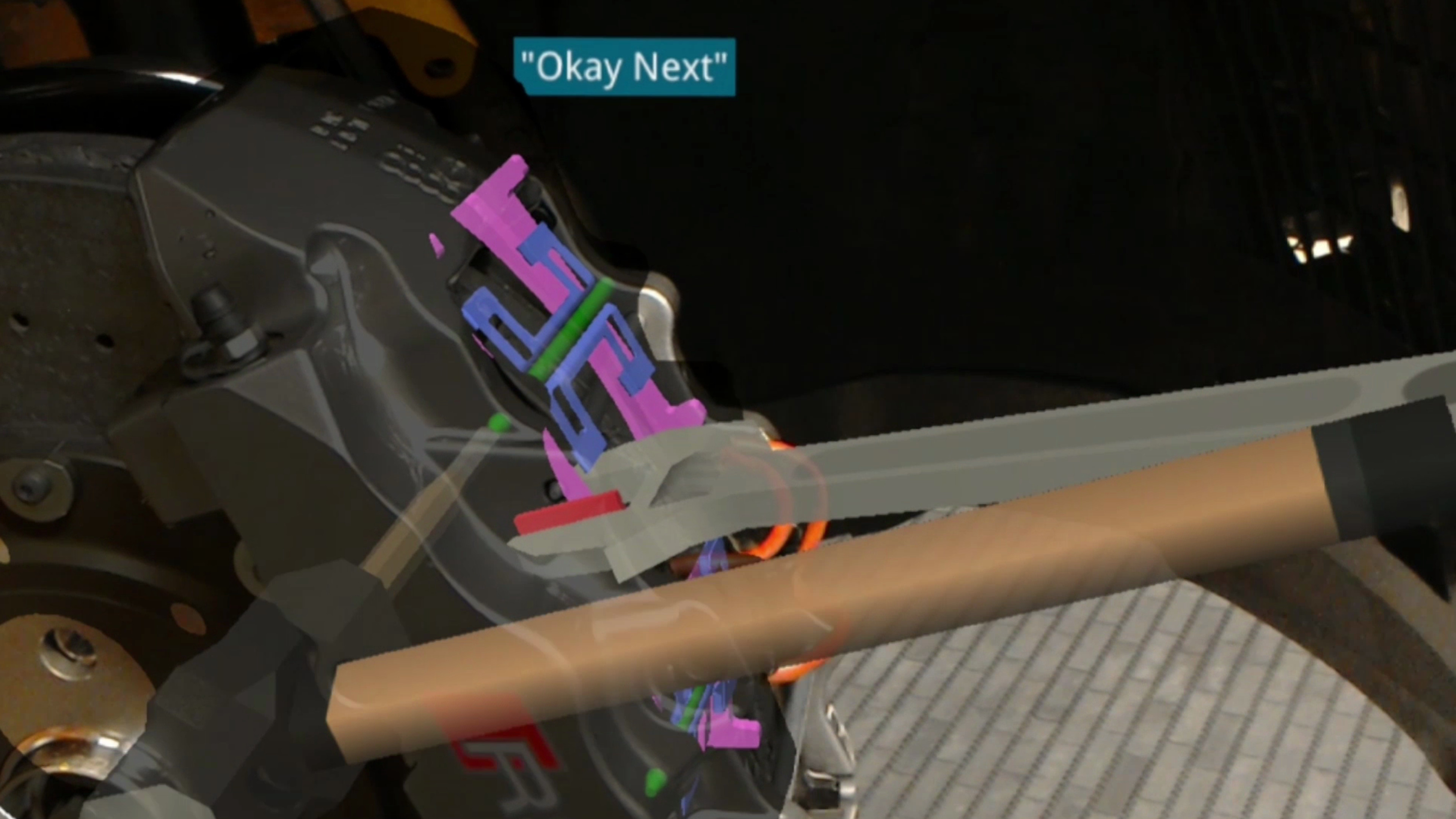 Brake pad removal step visualization